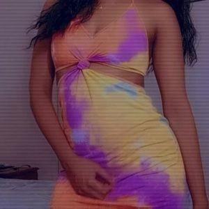 Twist the dye mini dress